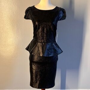 Alice + Olivia Navy Leather Dress
